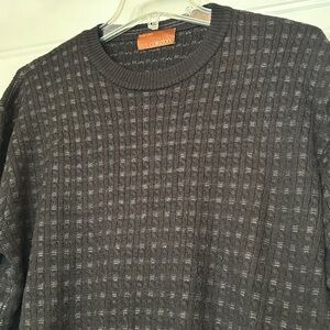 M&S Collezione Italian Merino Wool & Silk Men's Sweater Jumper Size LG Black